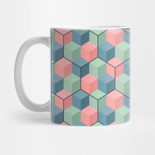 Cubes and Hexagons (Pastel) Mug